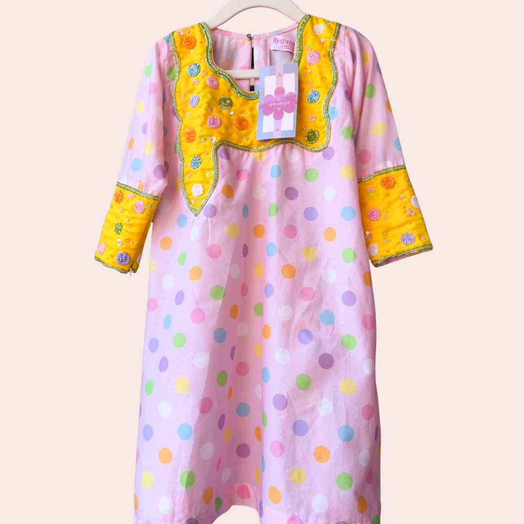 Pink Teela Jalabya