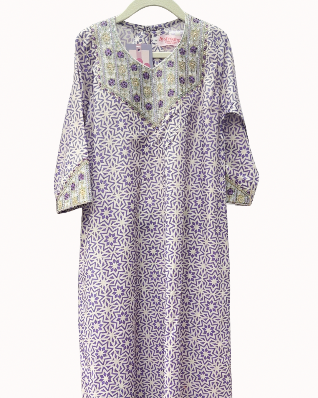 Purple Embroidered Jalabya