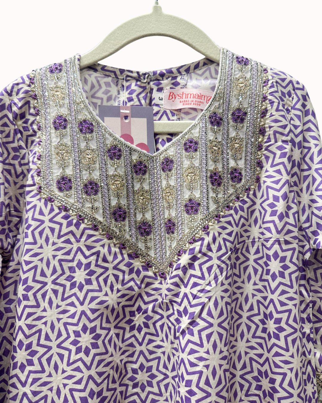 Purple Embroidered Jalabya