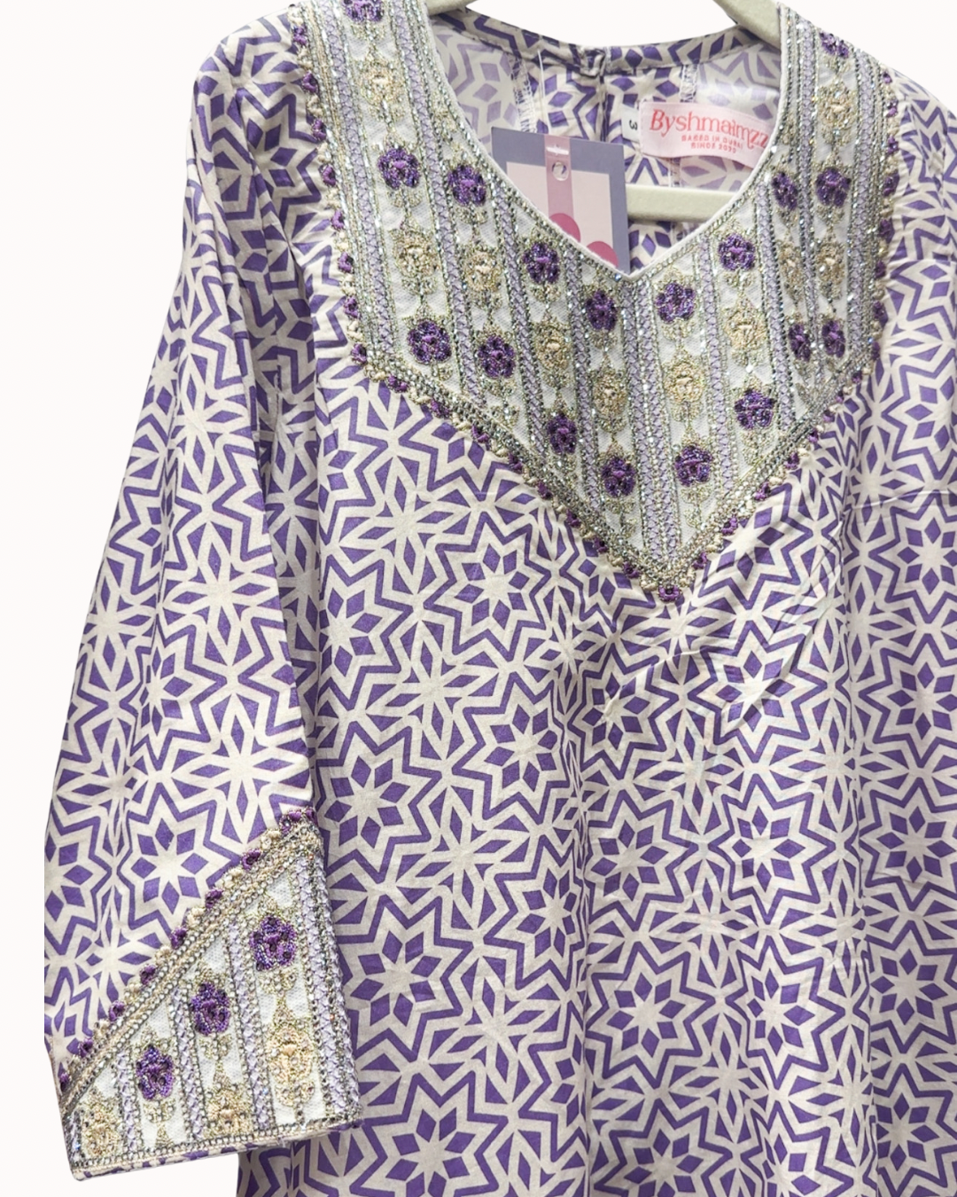 Purple Embroidered Jalabya